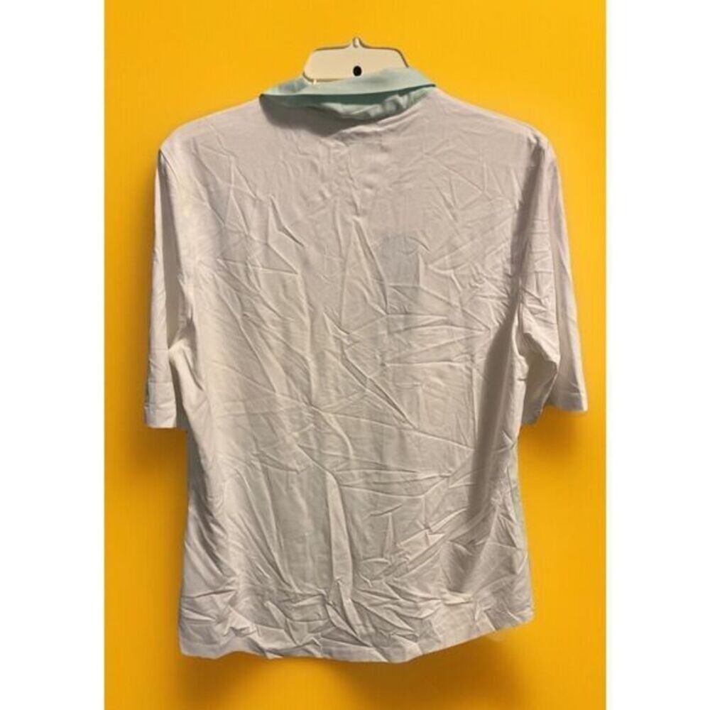 Under Armour‎ Women’s Large White to Teal Gradient Heat Gear Polo A108 - Picture 2 of 5